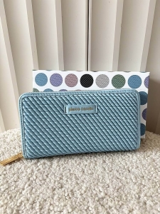 Pierre Cardin duży portfel niebieski plecionka