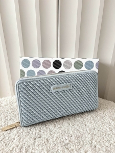 Pierre Cardin duży portfel niebieski plecionka