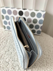 Pierre Cardin duży portfel niebieski plecionka