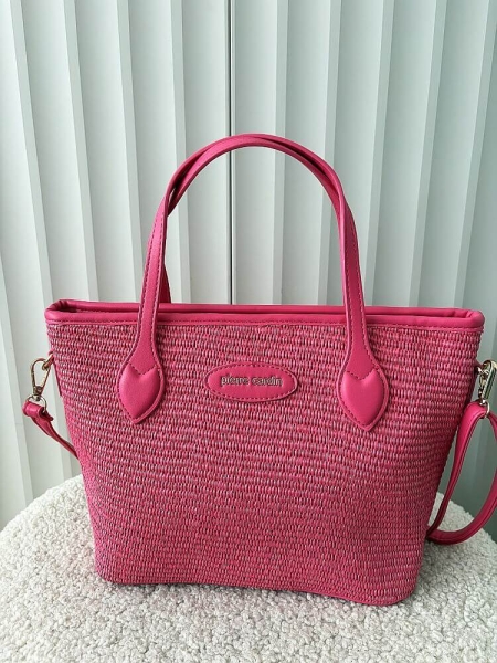 Pierre Cardin torebka shopper fuksja plecionka