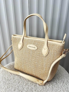 Pierre Cardin torebka shopper jasnobeżowa plecionka