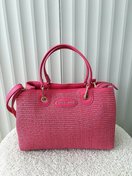 Pierre Cardin torebka shopper fuksja plecionka