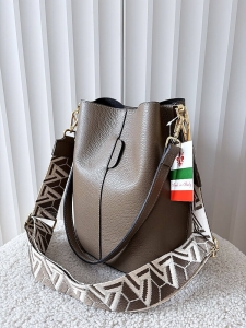 Torebka worek skórzany taupe