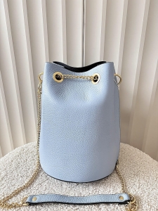 Laura Biaggi torebka worek skórzany niebieski