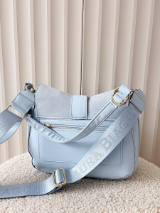 Laura Biaggi torebka listonoszka niebieska z klapką ekozamsz