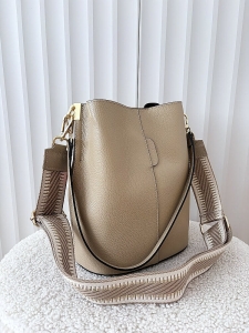 Torebka worek skórzany beżowy