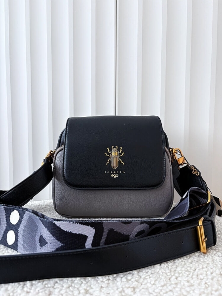 Ego torebka listonoszka 2w1 czarna z szarym
