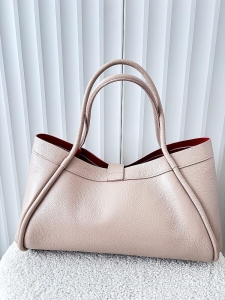 Laura Biaggi torebka shopper skórzana różowa