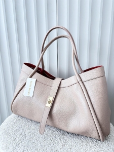 Laura Biaggi torebka shopper skórzana różowa