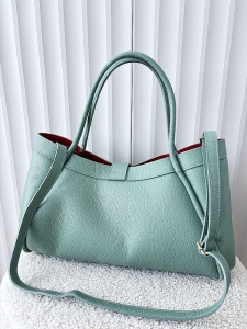 Laura Biaggi torebka shopper skórzana zielona