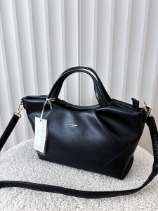 David Jones torebka shopperka czarna z przeszyciami