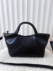 David Jones torebka shopperka czarna z przeszyciami