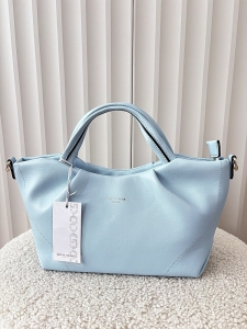 David Jones torebka shopperka niebieska z przeszyciami