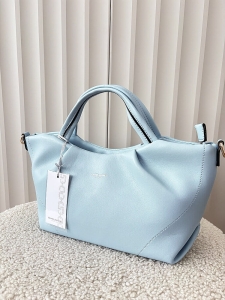 David Jones torebka shopperka niebieska z przeszyciami