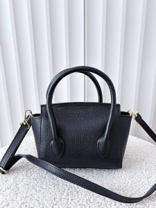 Laura Biaggi torebka mini shopperka skórzana czarna