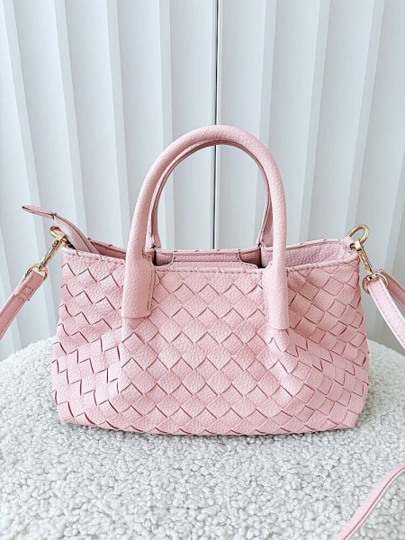 Gallantry torebka mini shopper różowa plecionka