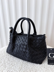Gallantry torebka mini shopper czarna plecionka