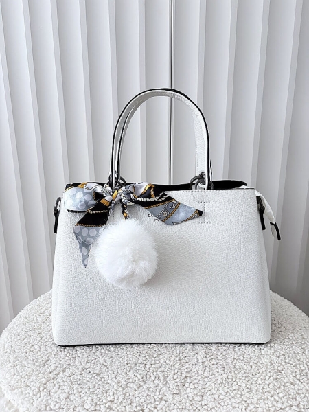 Gallantry torebka shopperka biała z breloczkiem