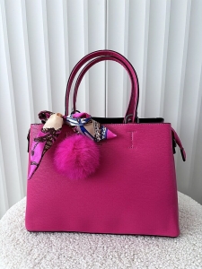 Gallantry torebka shopperka fuksja z breloczkiem