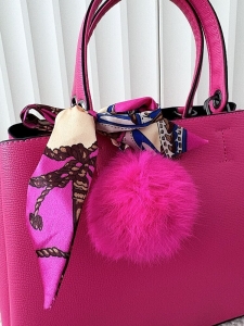 Gallantry torebka shopperka fuksja z breloczkiem