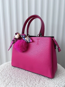 Gallantry torebka shopperka fuksja z breloczkiem