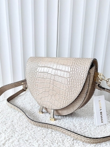 Laura Biaggi torebka listonoszka taupe skórzana