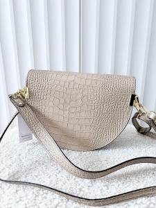 Laura Biaggi torebka listonoszka taupe skórzana