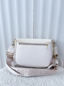 Laura Biaggi torebka listonoszka beżowa z klapką ekozamsz