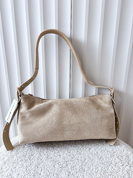 Laura Biaggi torebka listonoszka na ramię beżowa ekozamsz