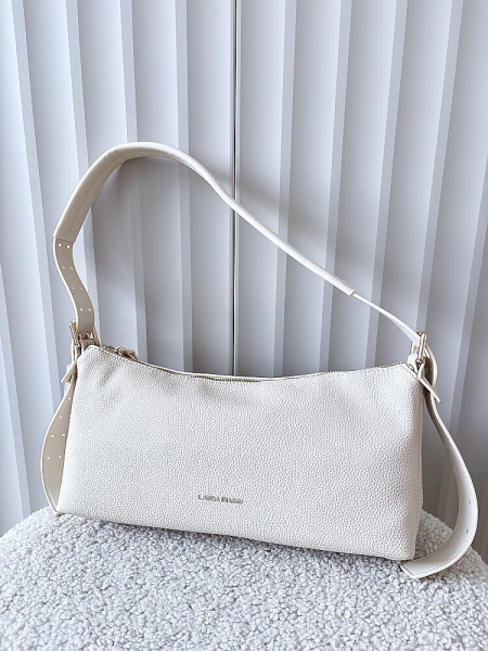 Laura Biaggi torebka listonoszka na ramię jasnobeżowa