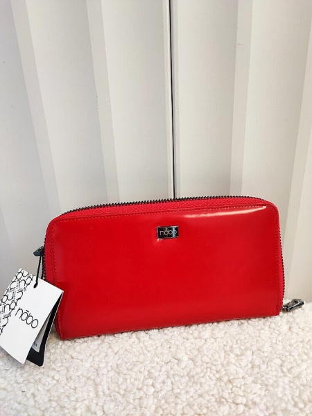 OUTLET Portfel Nobo skórzany czerwony gładki