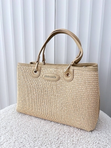 Pierre Cardin torebka shopper beżowa plecionka
