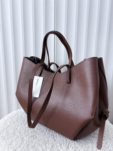 Laura Biaggi torebka shopperka skórzana brązowa