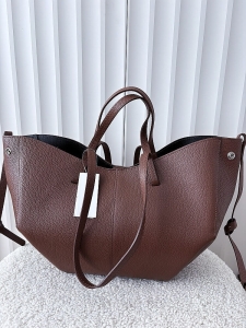 Laura Biaggi torebka shopperka skórzana brązowa