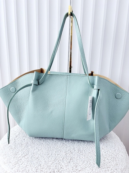 Laura Biaggi torba shopper skórzana zielona