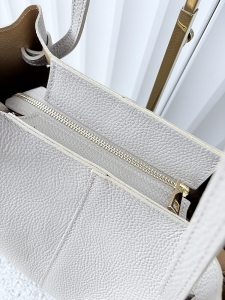 Laura Biaggi torba shopper skórzana beżowa