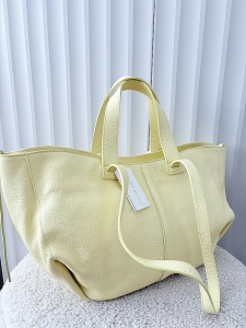 Laura Biaggi torba shopper skórzana żółta