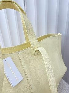 Laura Biaggi torba shopper skórzana żółta