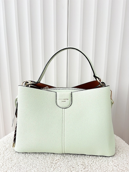 Gallantry torebka shopperka zielona z przeszyciem