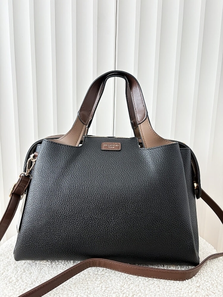 Gallantry torebka shopperka czarna z brązowym