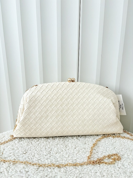 Gallantry torebka wizytowa beżowa plecionka