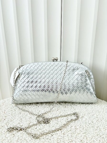 Gallantry torebka wizytowa srebrna plecionka