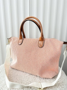 Ines Delaure torebka shopper pomarańczowa materiałowa