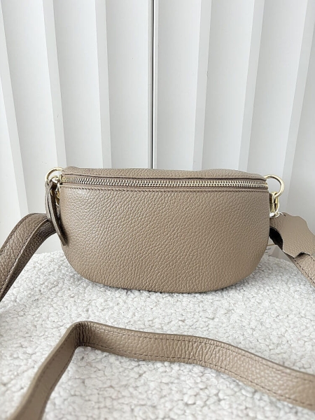 Laura Biaggi torebka nerka skórzana beżowa