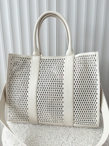 Mandoline torebka shopper jasnobeżowa ażurowa