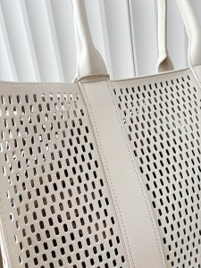 Mandoline torebka shopper jasnobeżowa ażurowa