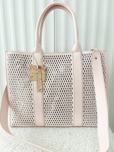 Mandoline torebka shopper różowa ażurowa