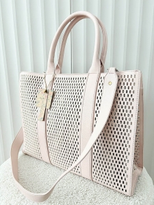 Mandoline torebka shopper różowa ażurowa