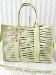 Mandoline torebka shopper zielona ażurowa