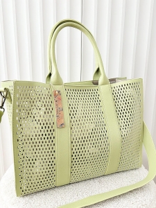 Mandoline torebka shopper zielona ażurowa